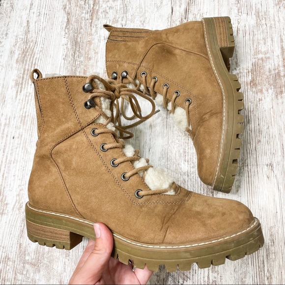 Universal Threads Brown Faux Fur Lace Up Boots Size 9.5 - Picture 1 of 5